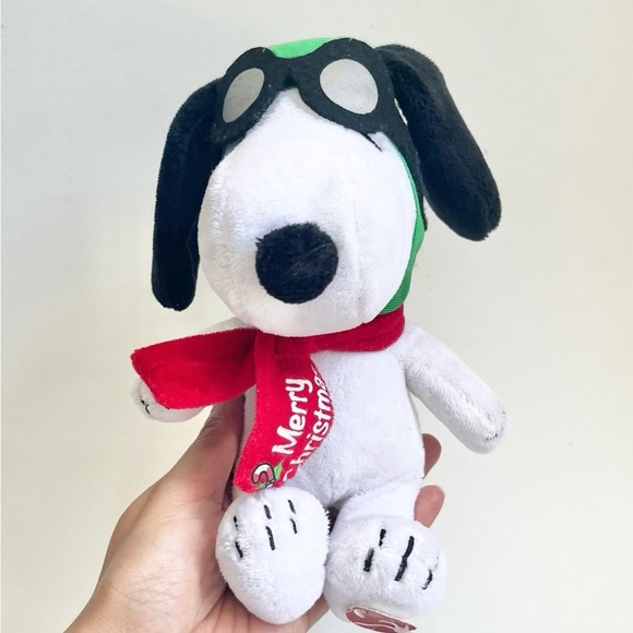 Peanuts Snoopy 9” Flying Ace Aviator Merry Christmas Holiday Dog Plush - Picture 10 of 10